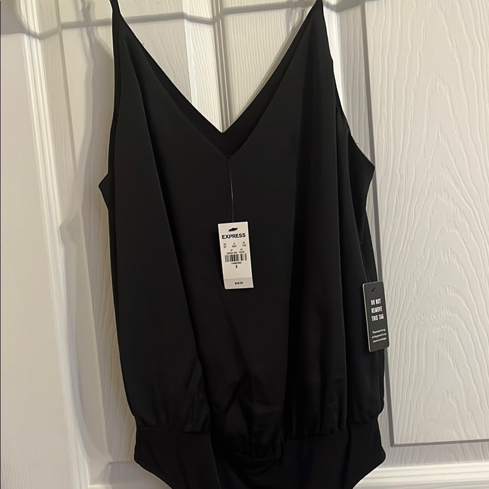 NWT Express Elegant Black Sleeveless Bodysuit